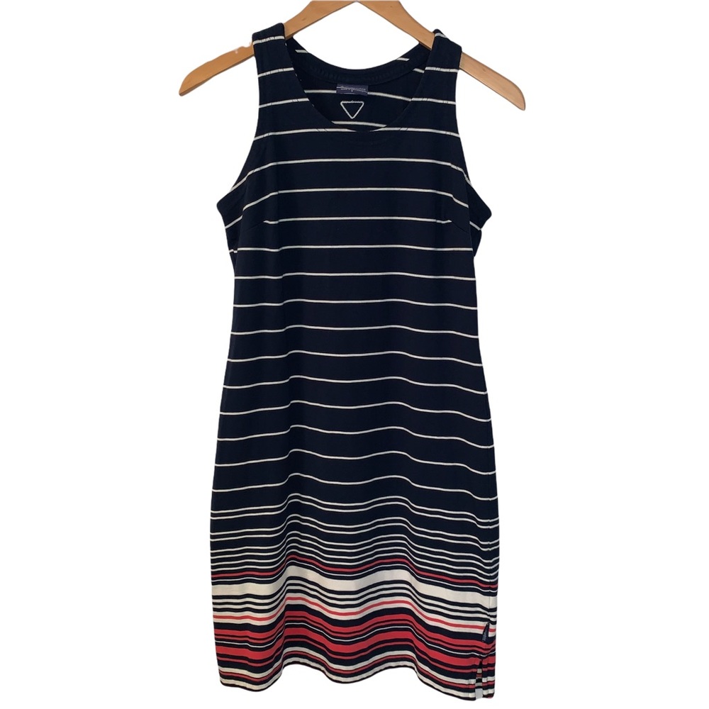 Columbia PFG Harbourside Navy Sleeveless Striped Dress Small